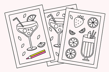 alcohol cocktail doodle black vector 