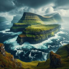The Faroe vibrant green landscapes