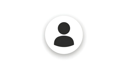 Person Icon Circle Avatar Silhouette on White Background
