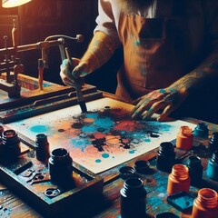 Print artist ink based artworks