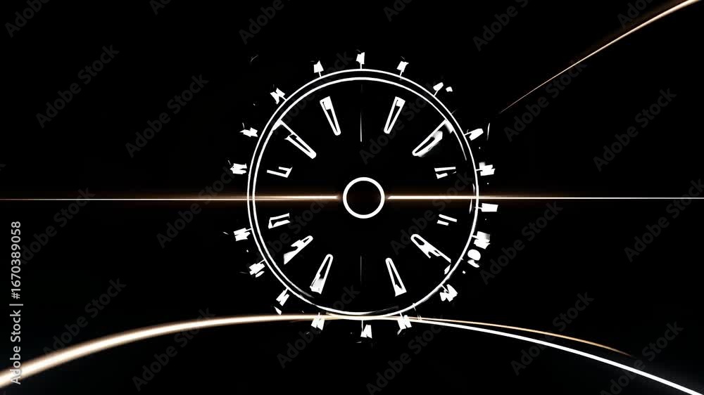 Aufkleber abstract animation featuring glowing lines and circular elements on a dark background, creating an a