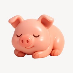 Fototapeta premium Cute sleeping pig illustration