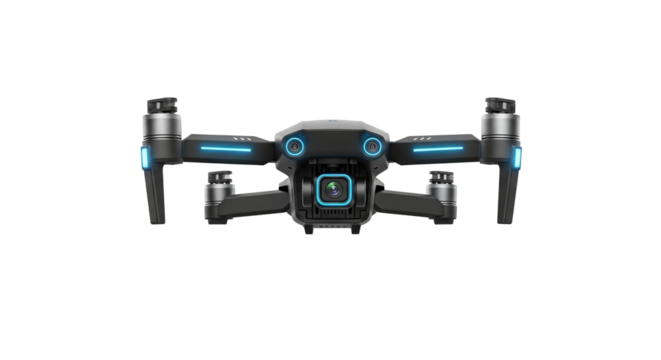 Modern drone with transparent background