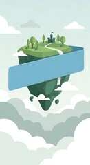 Floating island landscape