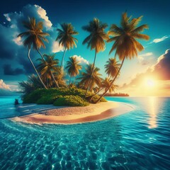 Tropical Island in the breeze