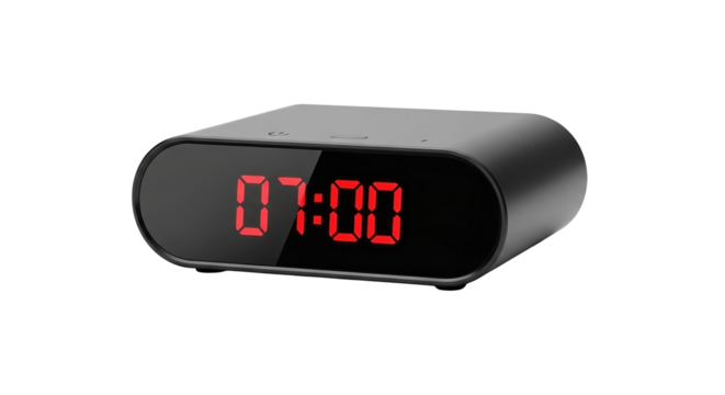 Modern oval shaped digital clock with transparent background