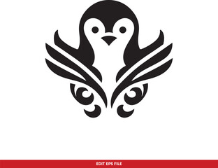 Fototapeta premium Stylized Penguin Vector Logo Design