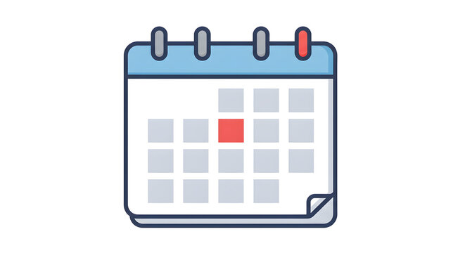 Calendar Icon Illustrating Time and Date Management for Schedules