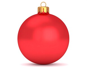 Red Christmas ornament.  Glossy sphere