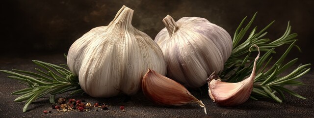 garlic and rosemary, Generative AI,