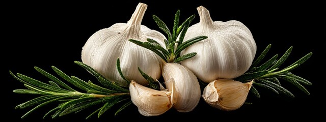 garlic and rosemary, Generative AI,