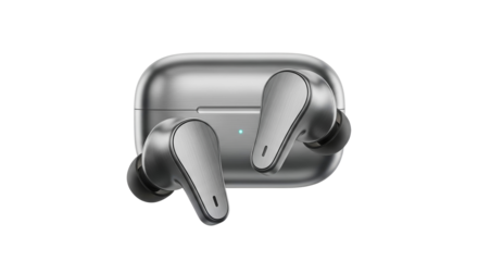 Stylish gray wireless earbuds