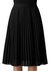 Black pleated midi skirt