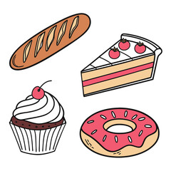 vector set of cakes