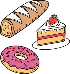 set of different cakes