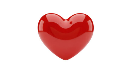 Glossy red heart isolated on black background with reflections