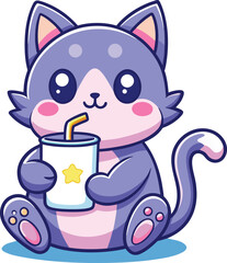 Cartoon Cat, Cute Cartoon Cat, Cute Cartoon Cat Vector Set, Adorable Cat Vector Art.