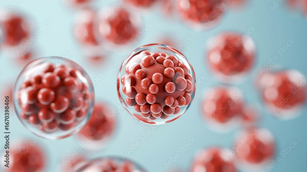Poster abstract representation of red cells in a scientific context.