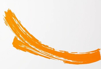 Vibrant orange brushstrokes on white canvas, textured and dynamic, paint, bright