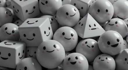 Happy Grey Shapes Background