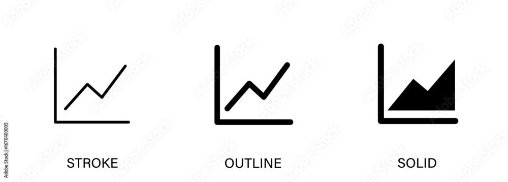 Poster growth chart icon with editable stroke, outline and solid styles. vector icon representing business,