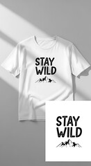 White t-shirt with graphic design