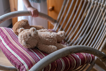 Child, happy sweet girl finds comfort in toy, early years, toy friend, emotional attachment,...
