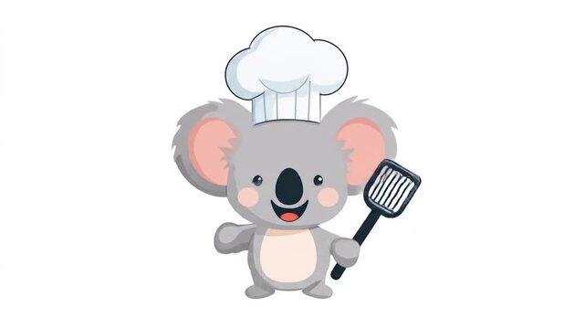 Cute koala chef illustration