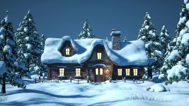 christmas house in the forest
