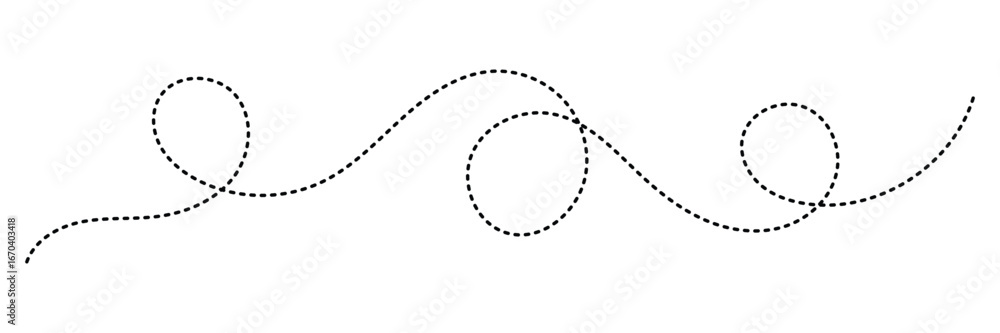 Poster long squiggle dashed, loopy line vector icon. elegant hand drawn dotted line. dashed hand drawn squi