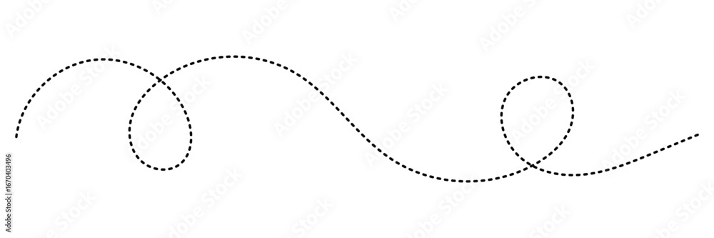 Poster long squiggle dashed, loopy line vector icon. elegant hand drawn dotted line. dashed hand drawn squi