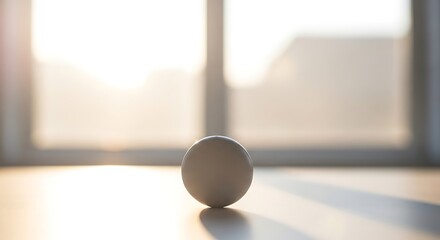 Single egg on table, sunlit