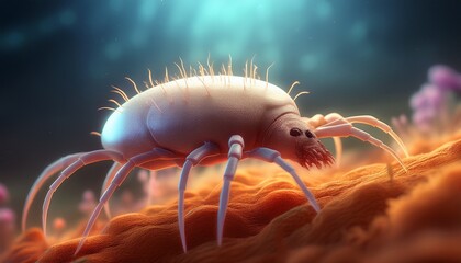 microscopic dust mite mysterious arachnid realm evoking world asthma day and allergy awareness week ethereal alien like creature