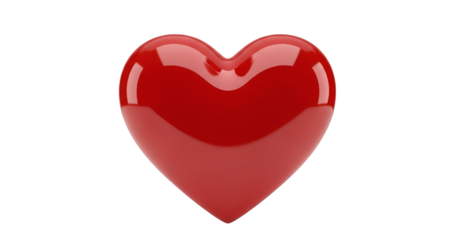 Glossy 3d red heart shape on a black background symbolizing love