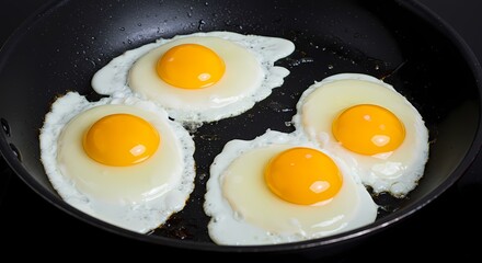 Delicious Sunny-Side Up Eggs Cooking in a Pan A Simple and Tasty Breakfast Idea