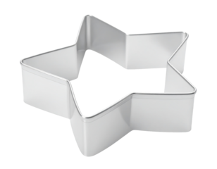 Star-shaped cookie cutter isolated on white background.