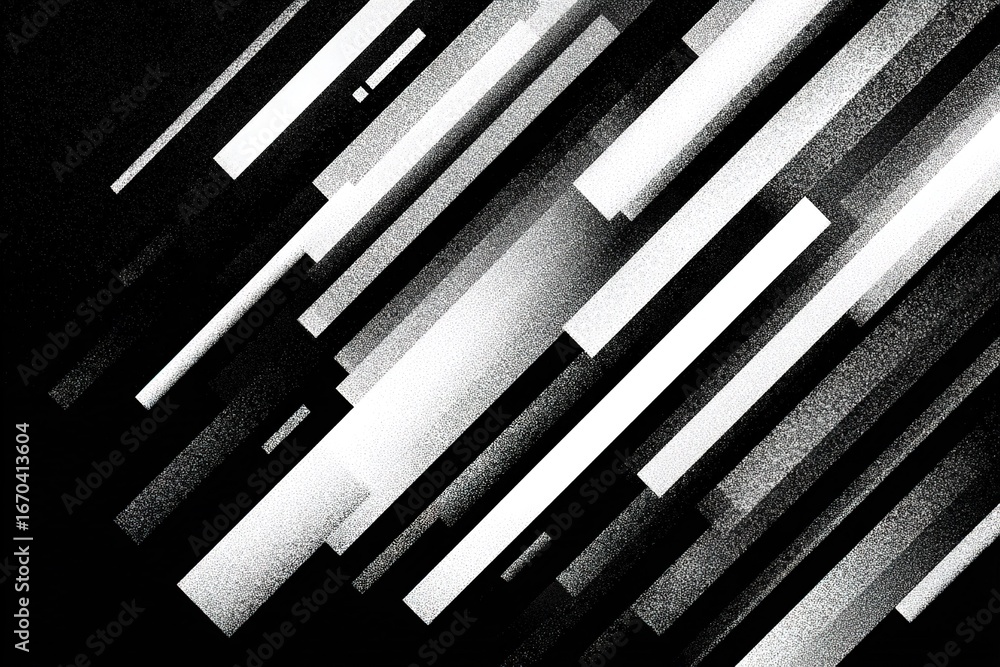 Aufkleber abstract black and white pattern with diagonal lines creating dynamic visual movement in modern art 