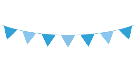 青色のガーランド（三角）