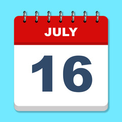 July calendar icon on a blue background