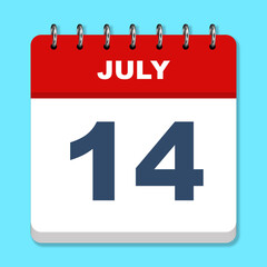 July calendar icon on a blue background