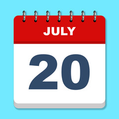 July calendar icon on a blue background
