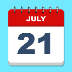 July calendar icon on a blue background