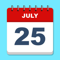 July calendar icon on a blue background