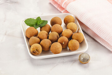 Tropical delicous fruit Longan heap