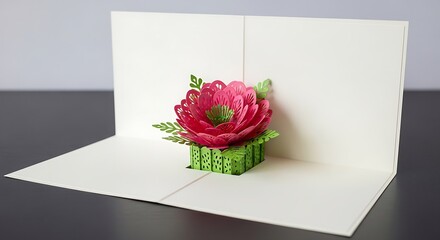 Pop-up flower card, intricate design