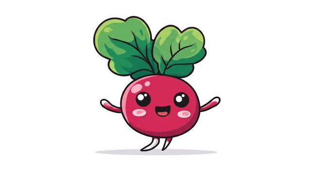 Cute radish character illustration