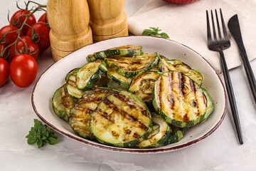 Vegan cuisine Grilled zucchini slices