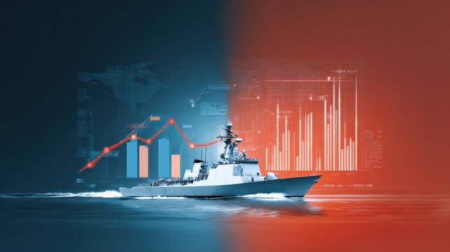 Naval Vessel Data Analysis: A Powerful Illustration of Maritime Strategy and Economic Trends with Chart Overlay