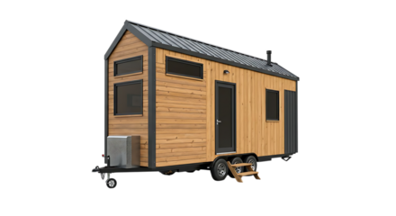 Compact Wooden Tiny House on Wheels for Mobile and Sustainable Living