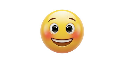 Smiling yellow emoji with rosy cheeks on a black background image